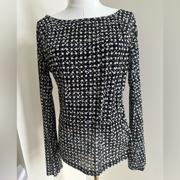 Cable & Gauge Tops - Black/White Blouse- Large